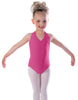 Solid Lycra Vneck Halter Leotard