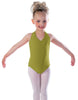 Solid Lycra Vneck Halter Leotard