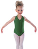 Solid Lycra Vneck Halter Leotard