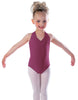 Solid Lycra Vneck Halter Leotard