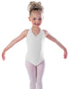 Solid Lycra Vneck Halter Leotard