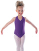 Solid Lycra Vneck Halter Leotard