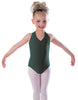 Solid Lycra Vneck Halter Leotard