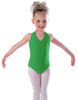 Solid Lycra Vneck Halter Leotard