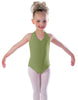 Solid Lycra Vneck Halter Leotard