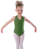 Solid Lycra Vneck Halter Leotard