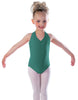 Solid Lycra Vneck Halter Leotard
