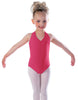 Solid Lycra Vneck Halter Leotard