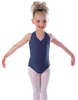 Solid Lycra Vneck Halter Leotard