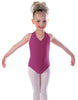 Solid Lycra Vneck Halter Leotard