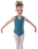 Solid Lycra Vneck Halter Leotard