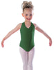 Solid Lycra Vneck Halter Leotard