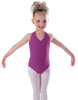 Solid Lycra Vneck Halter Leotard