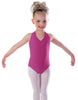 Solid Lycra Vneck Halter Leotard