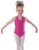 Solid Lycra Vneck Halter Leotard