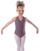 Solid Lycra Vneck Halter Leotard