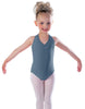 Solid Lycra Vneck Halter Leotard