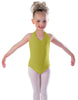 Solid Lycra Vneck Halter Leotard
