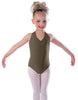Solid Lycra Vneck Halter Leotard