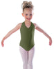 Solid Lycra Vneck Halter Leotard