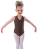 Solid Lycra Vneck Halter Leotard
