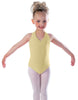 Solid Lycra Vneck Halter Leotard