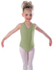 Solid Lycra Vneck Halter Leotard