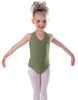 Solid Lycra Vneck Halter Leotard