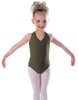 Solid Lycra Vneck Halter Leotard