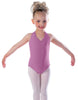 Solid Lycra Vneck Halter Leotard