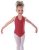 Solid Lycra Vneck Halter Leotard