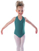 Solid Lycra Vneck Halter Leotard