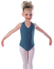 Solid Lycra Vneck Halter Leotard