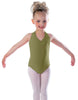 Solid Lycra Vneck Halter Leotard