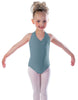 Solid Lycra Vneck Halter Leotard