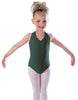 Solid Lycra Vneck Halter Leotard