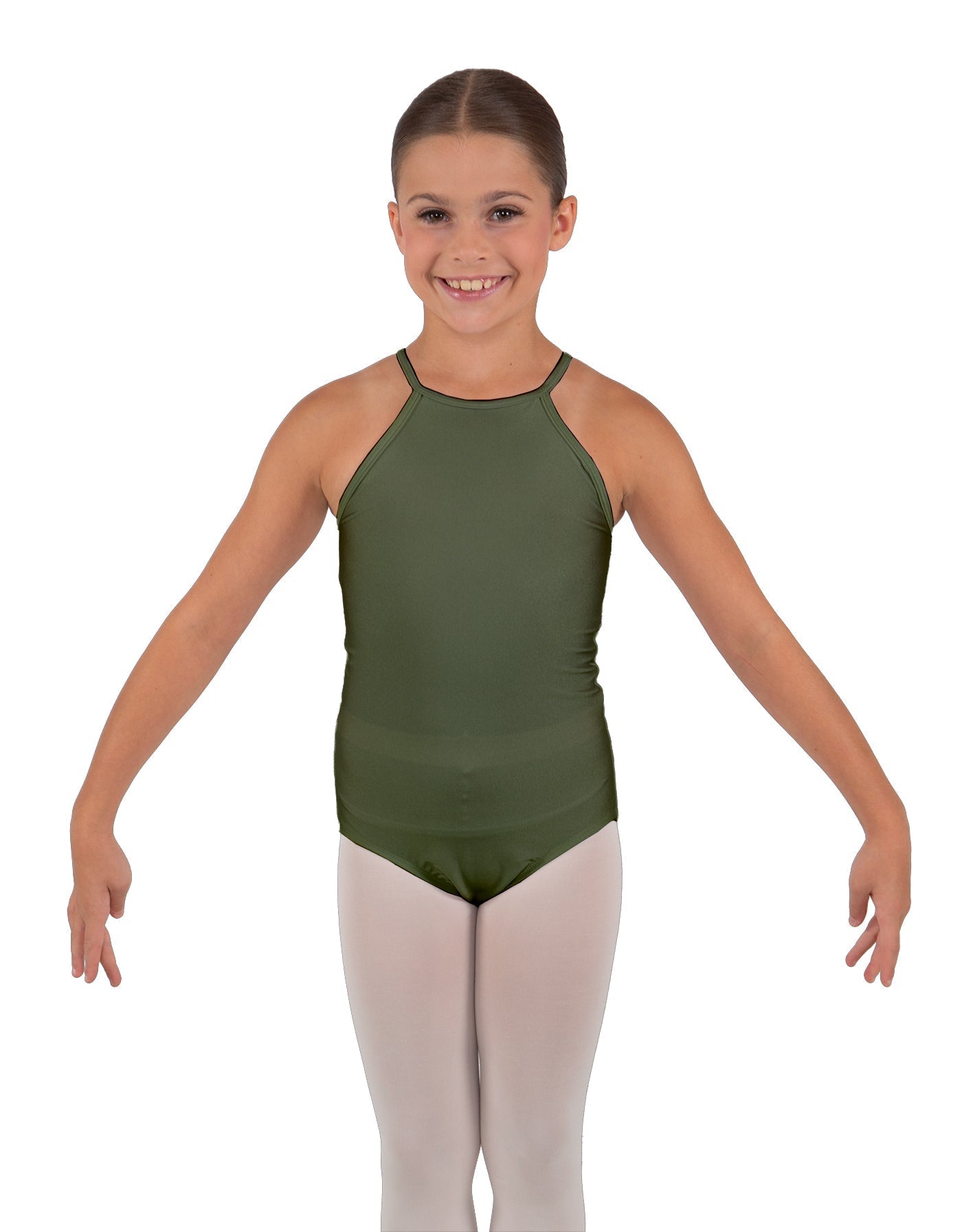 Solid Lycra Halter Binding Leotard