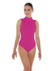 Solid Lycra Tneck Sleeveless Open Back Leotard