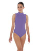 Solid Lycra Tneck Sleeveless Open Back Leotard