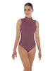 Solid Lycra Tneck Sleeveless Open Back Leotard