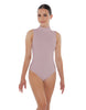 Solid Lycra Tneck Sleeveless Open Back Leotard