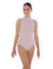 Solid Lycra Tneck Sleeveless Open Back Leotard