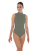 Solid Lycra Tneck Sleeveless Open Back Leotard