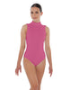 Solid Lycra Tneck Sleeveless Open Back Leotard