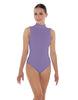 Solid Lycra Tneck Sleeveless Open Back Leotard
