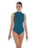 Solid Lycra Tneck Sleeveless Open Back Leotard