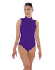 Solid Lycra Tneck Sleeveless Keyhole Back Leotard