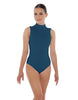 Solid Lycra Tneck Sleeveless Keyhole Back Leotard