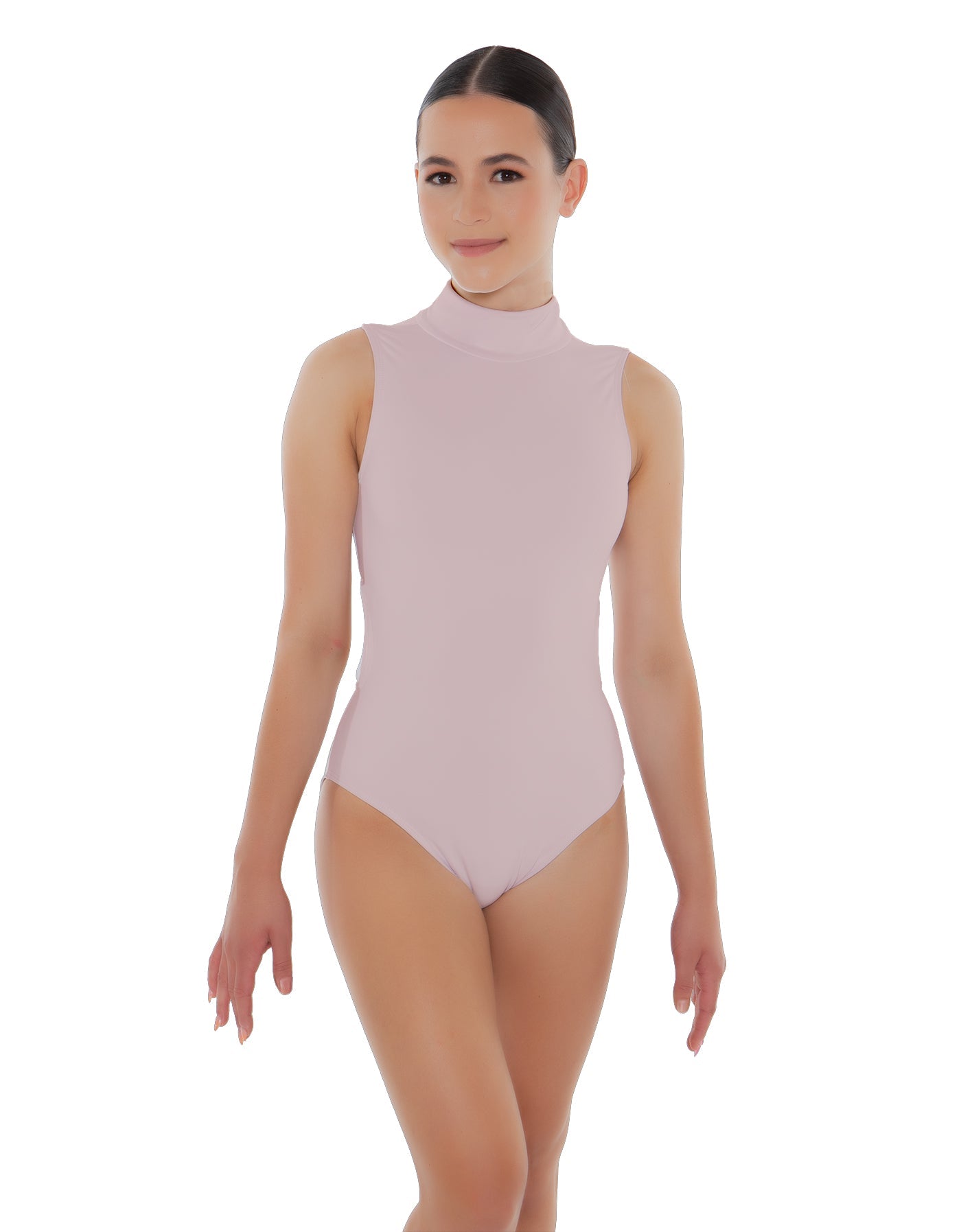 Solid Lycra Tneck Sleeveless Keyhole Back Leotard