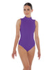 Solid Lycra Tneck Sleeveless Keyhole Back Leotard